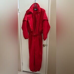 Red Women's Snuggler Vintage Red Ski Suit Snowboard Jumpsuit size 14